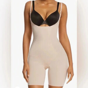 Shaperx Tummy Control Shapewear Seamless Open Bust Body Shaper Beige Medium